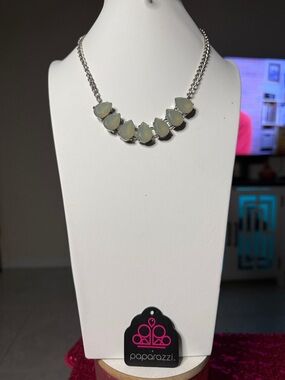 paparazzi Pale Mint Teardrop Bib Necklace